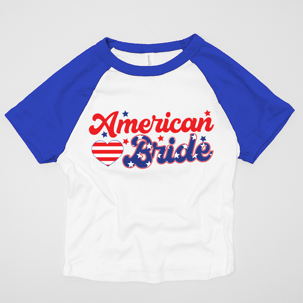 USA Patriotic - American Bride - Baby Doll Adult Tee