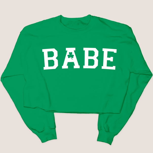 St. Patricks Day Sweatshirt - Cropped - Babe Clover
