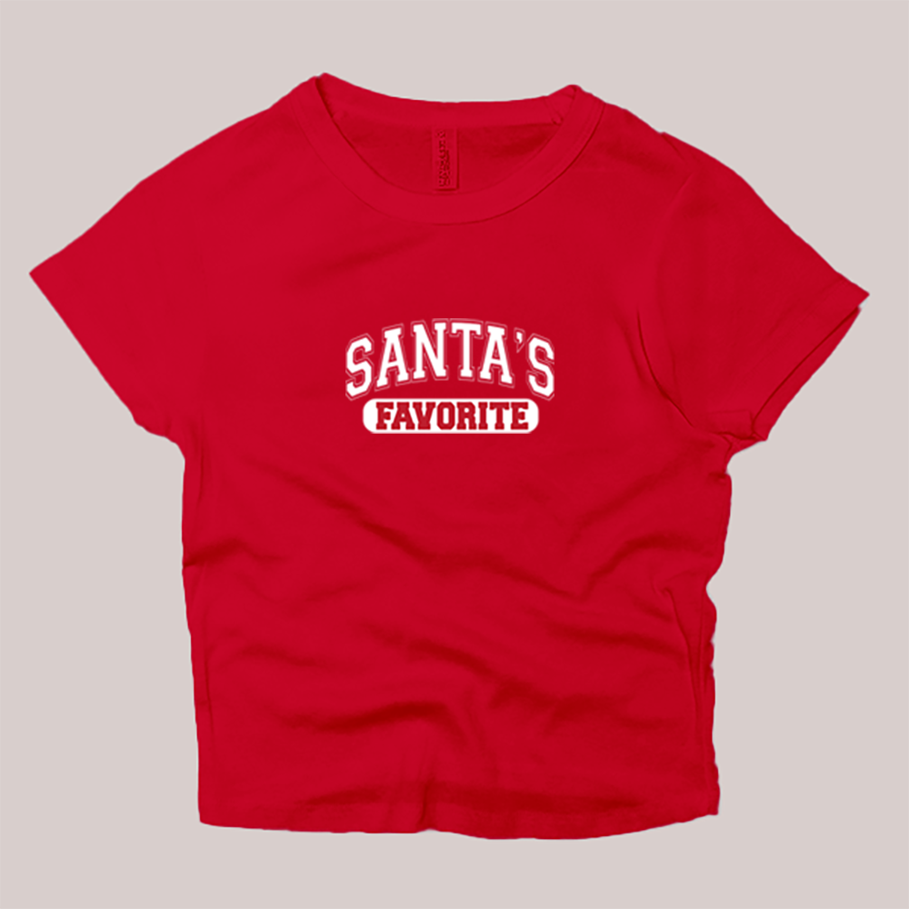 Christmas Shirt Adult Baby Doll Tee - Santa's Favorite | One Stop