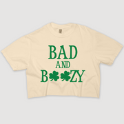 St. Patricks Day T-Shirt Vintage Cropped - Bad & Boozy