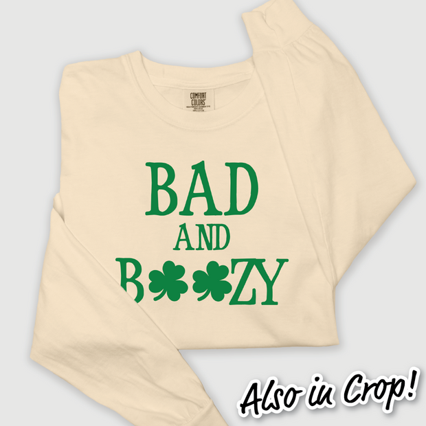 St. Patricks Day Long Sleeved T-Shirt Vintage - Bad & Boozy