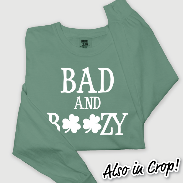 St. Patricks Day Long Sleeved T-Shirt Vintage - Bad & Boozy
