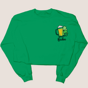 St. Patricks Day Sweatshirt Cropped - Beer Babe