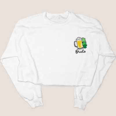 St. Patricks Day Sweatshirt Cropped - Beer Bride