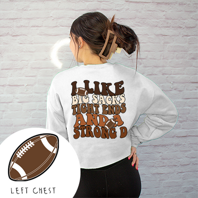 Football Shirt Sweatshirt Cropped - Tight Ends & Big Sacks