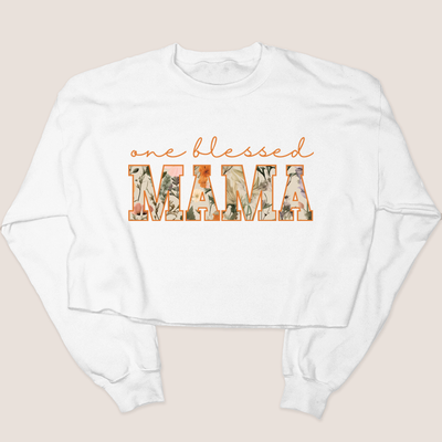 Mom Shirt - Blessed Mama Sweatshirt Cropped