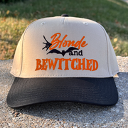 Halloween Embroidered Canvas Trucker Hat - Blonde & Bewitched