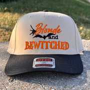 Halloween Embroidered Canvas Trucker Hat - Blonde & Bewitched