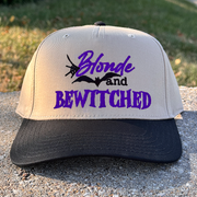 Halloween Embroidered Canvas Trucker Hat - Blonde & Bewitched