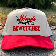 Halloween Embroidered Canvas Trucker Hat - Blonde & Bewitched