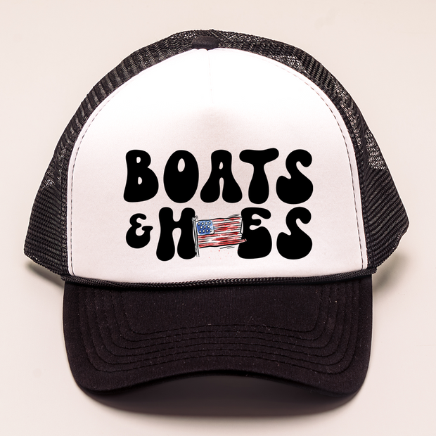 4th of July Trucker Hat - Boats & Hoes