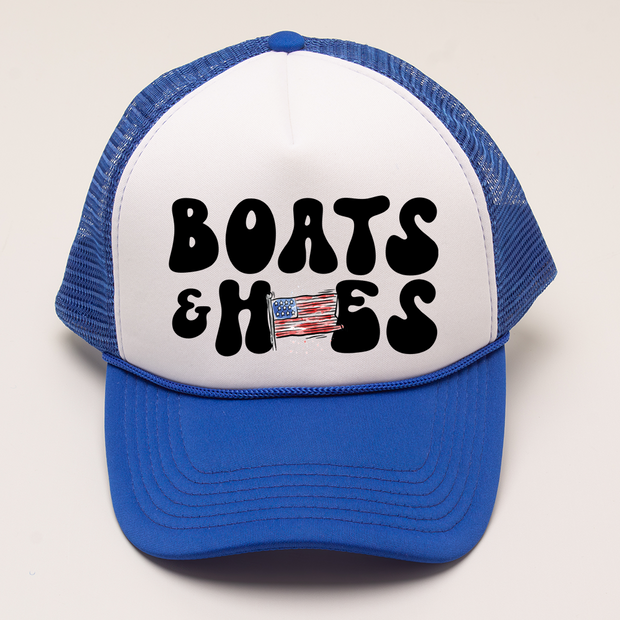 4th of July Trucker Hat - Boats & Hoes