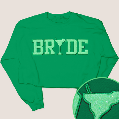 Tequila Shirt Bride Glitter Sweatshirt Crop - University