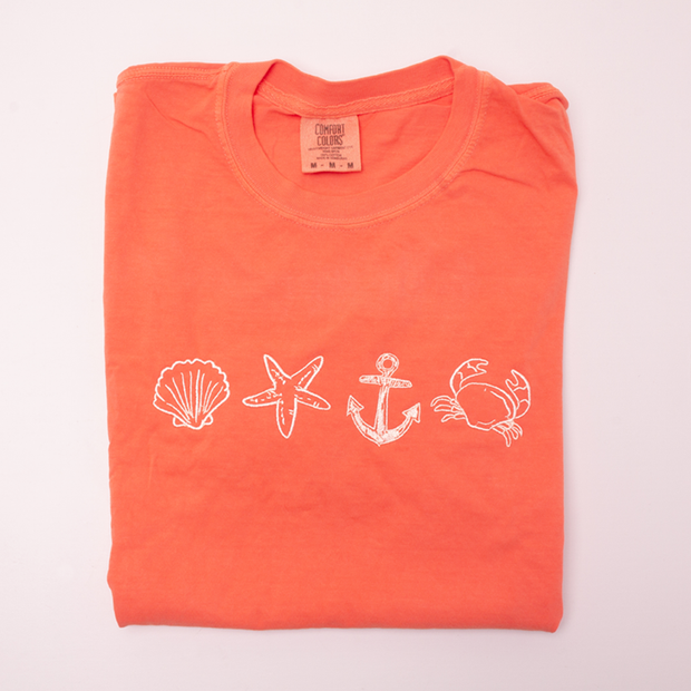 Comfort Colors Coastal Icons Embroidered T-Shirt