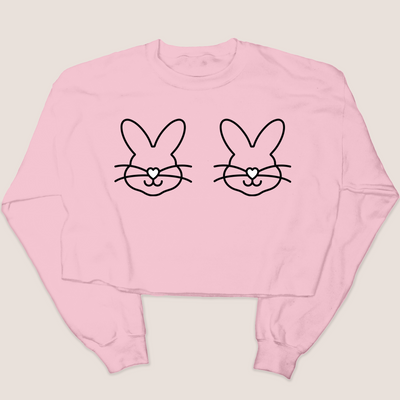 Bunny Easter Sweatshirt Cropped - Boob Design