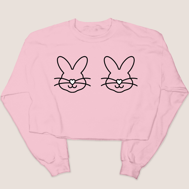 Bunny Head Boobs - Spring - Cropped Sweatshirt