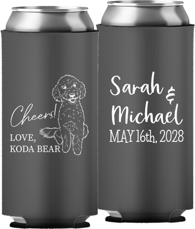 Pet Portrait 03 - Cheers! - Neoprene Slim Can