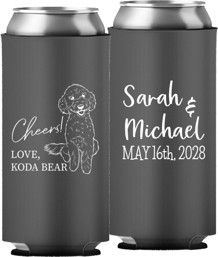 Pet Portrait 03 - Cheers! - Neoprene Slim Can