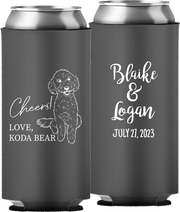 Pet Portrait 04 - Cheers! - Neoprene Slim Can