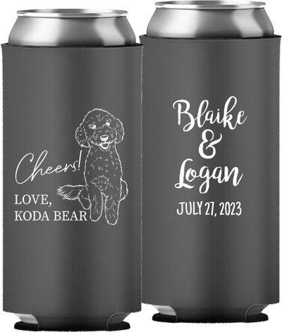 Pet Portrait 04 - Cheers! - Neoprene Slim Can