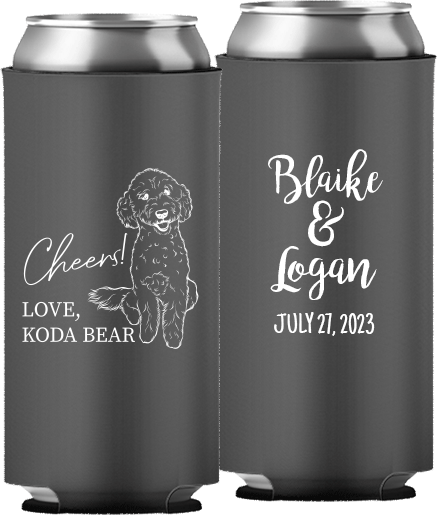 Pet Portrait 04 - Cheers! - Neoprene Slim Can