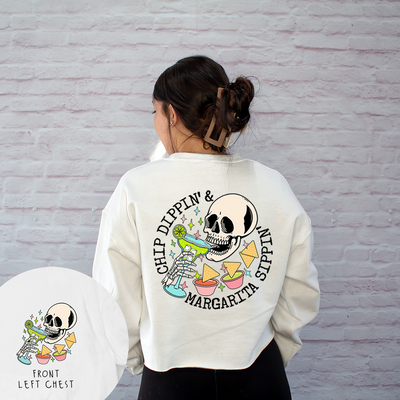 Tequila Shirt Chip Dippin' - Cropped Sweatshirt