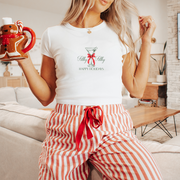 Christmas Shirt Adult Baby Doll Tee - Christmas Martini