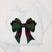 Christmas Sweatshirt - Traditional Christmas Plaid Bow