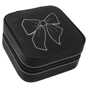 Coquette Bow - Laser Engraved - 4x4 Leather Jewelry Box