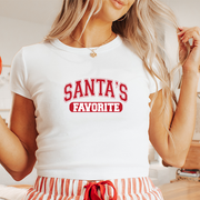 Christmas Shirt Adult Baby Doll Tee - Santa's Favorite