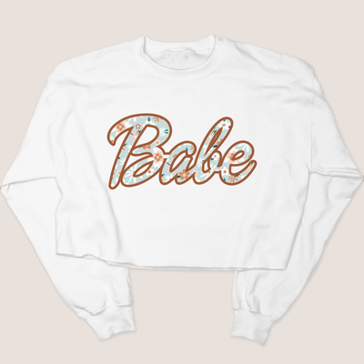 Spring Sweatshirt Cropped - Babe Floral Retro