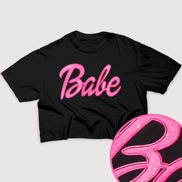 Doll Babe - Glitter - Cropped T Shirt