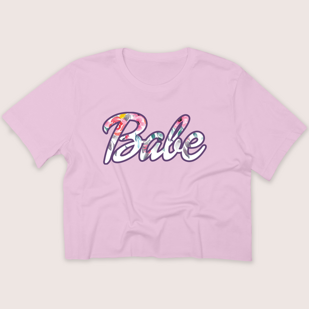 Doll Babe - Spring - Purple Flower - Cropped T-Shirt