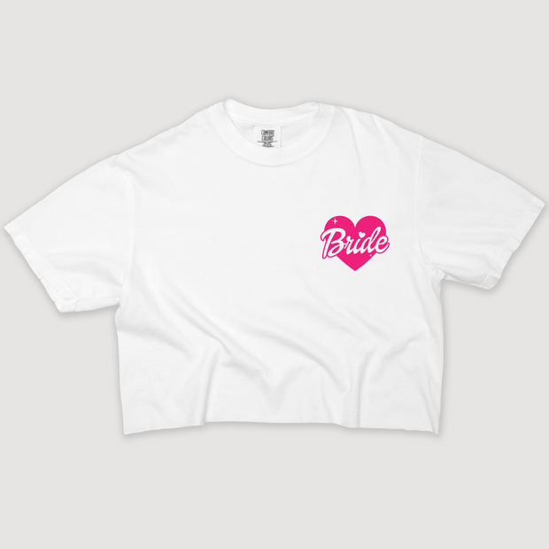 Doll Bride Heart Left Chest - Vintage Cropped T-Shirt