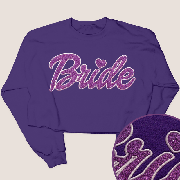 Doll Bride - Valentines Glitter - Cropped Sweatshirt