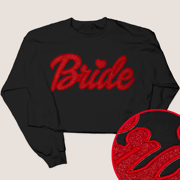 Doll Bride - Valentines Glitter - Cropped Sweatshirt