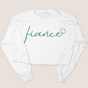 St. Patricks Day Sweatshirt Cropped -Fiance Clover