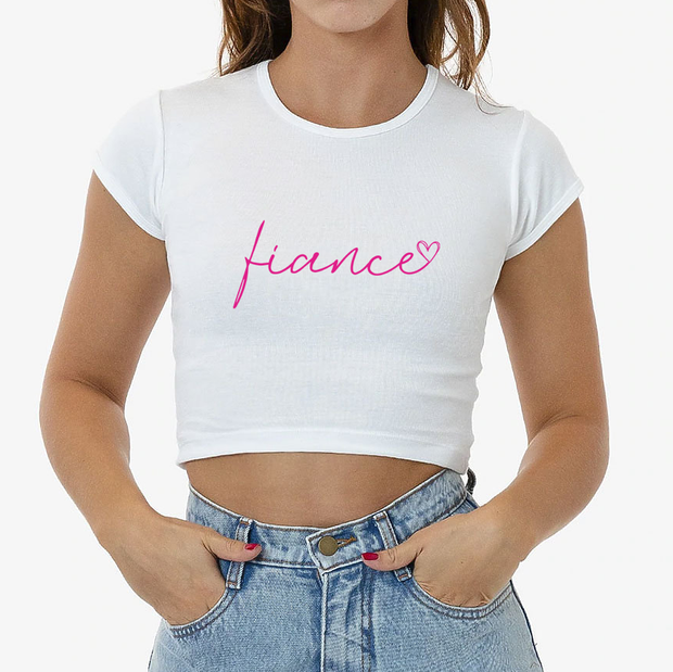 Fiance Hearts - Valentines Day - Adult Baby Tee