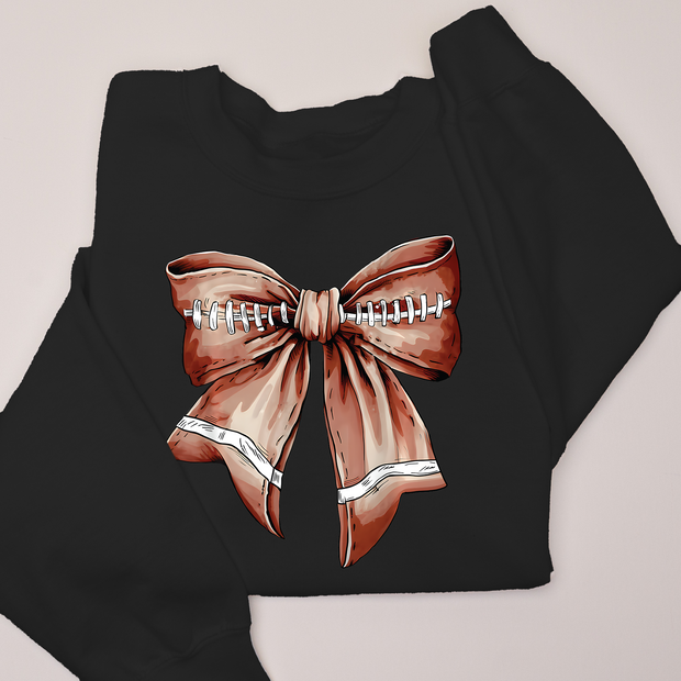 Football Shirt Sweatshirt - Coquette Football Bow