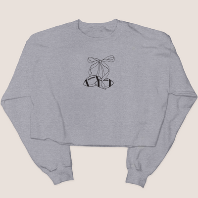 Football Shirt Sweatshirt Cropped - Football Cherries Bow