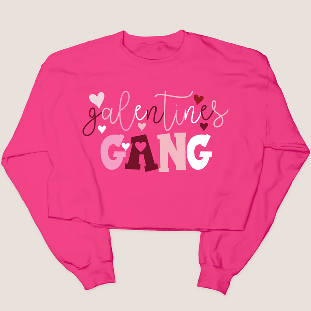 Galentines Gang - Valentines Day - Cropped Sweatshirt