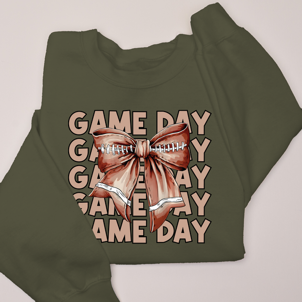 Football Shirt Sweatshirt - Game Day Football Bow