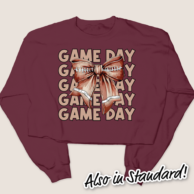 Football Shirt Sweatshirt - Game Day Football Bow