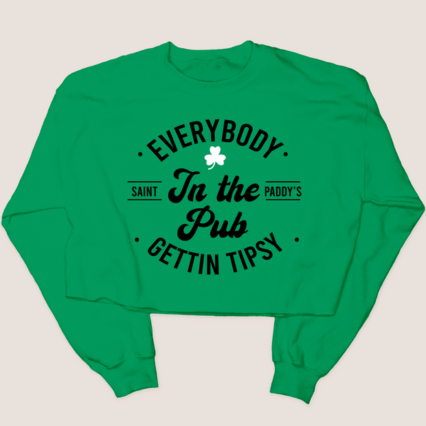 St. Patricks Sweatshirt Cropped - Everybody In The Pub