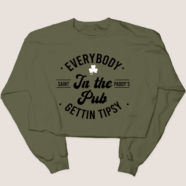 St. Patricks Sweatshirt Cropped - Everybody In The Pub