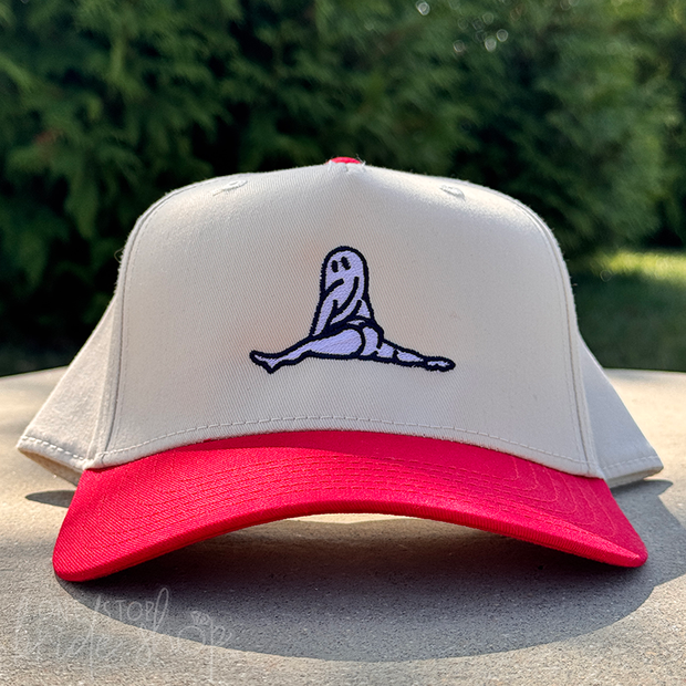 Halloween Embroidered Canvas Trucker Hat - Ghost Splits