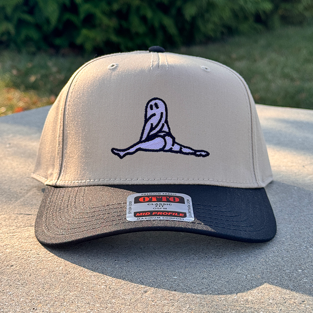 Halloween Embroidered Canvas Trucker Hat - Ghost Splits