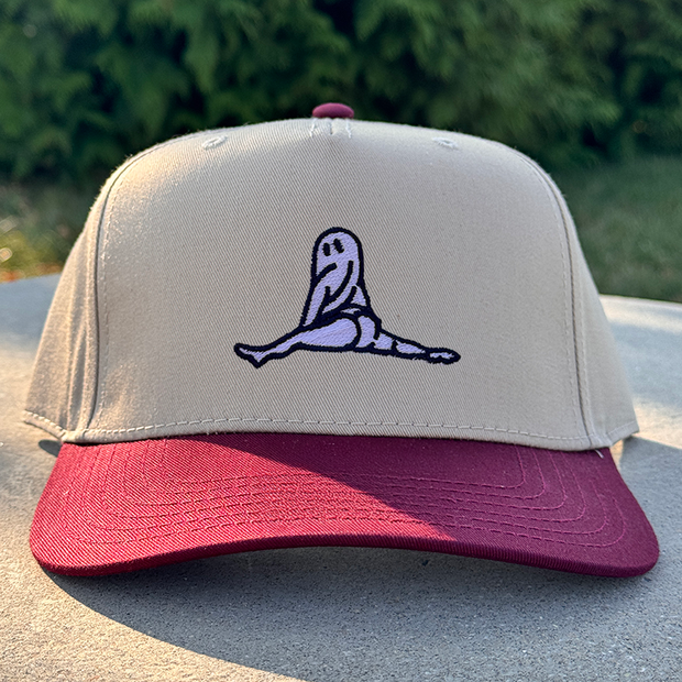 Halloween Embroidered Canvas Trucker Hat - Ghost Splits