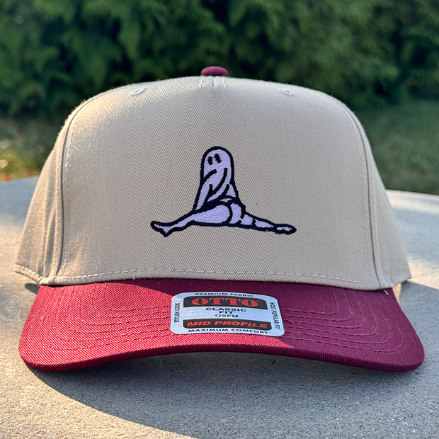 Halloween Embroidered Canvas Trucker Hat - Ghost Splits