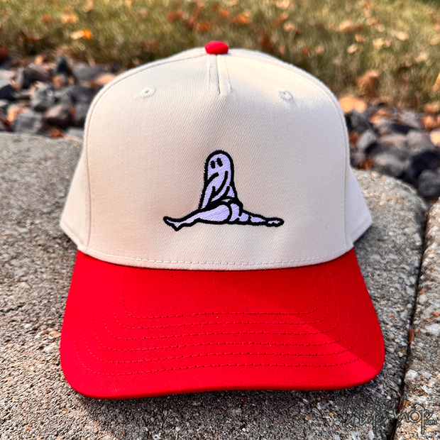 Halloween Embroidered Canvas Trucker Hat - Ghost Splits